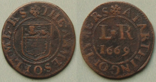 Lyme Regis, town issue 1669 farthing N921